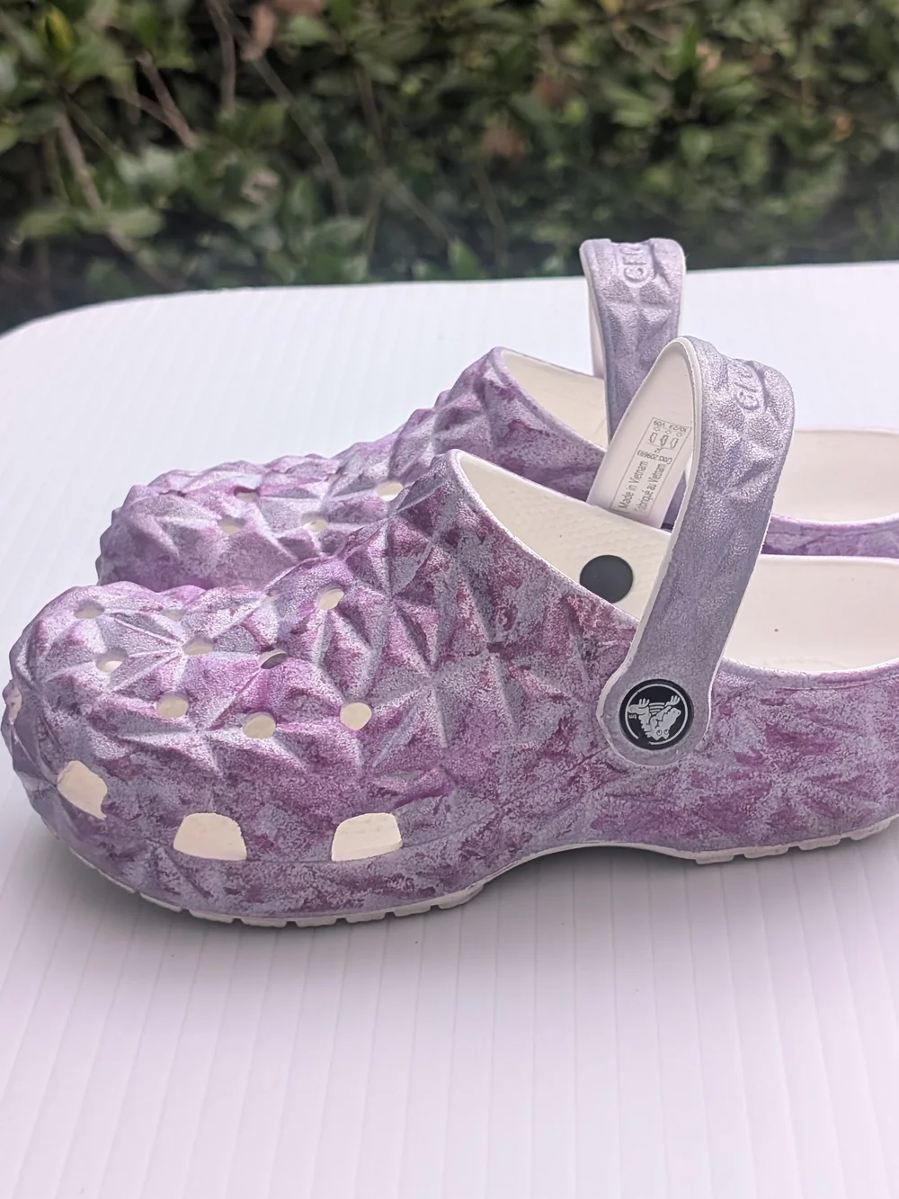 CROCS Kids Glitter Purple Textured Clog Sandals - Picture 6 of 10